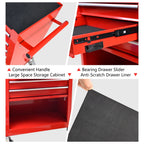 4 Drawers Multifunctional Tool Cart with Wheel Steel Tool Chest Storage Cabinet