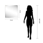 Frameless Beveled Prism Wall Mirror, Clear Square or Rectangular Decorative Mirror for Bathroom, Bedroom and Home Decor