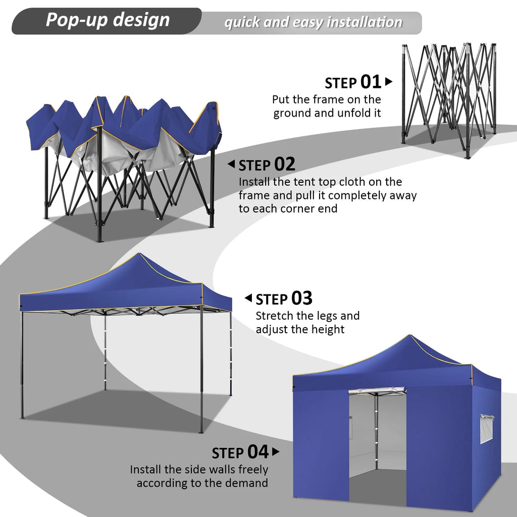 SANOPY 10'x10' Pop up Canopy Tent Anti-UV Waterproof Outdoor Gazebo Instant Party Wedding Backyard Canopy Tent Shade Shelter for Backyard, Patio, Parties,Khaki