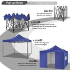 SANOPY 10'x10' Pop up Canopy Tent Anti-UV Waterproof Outdoor Gazebo Instant Party Wedding Backyard Canopy Tent Shade Shelter for Backyard, Patio, Parties,Khaki