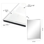 Frameless Beveled Prism Wall Mirror, Clear Square or Rectangular Decorative Mirror for Bathroom, Bedroom and Home Decor