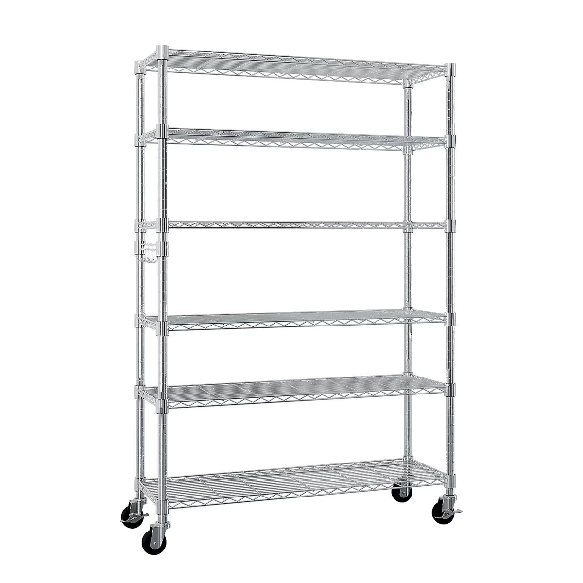 Xilee Wire Shelving Unit with Wheels Steel 6 Tier Heavy Duty Layer Rack Storage Metal Shelf Garage Organizer Wire Rack Shelving Adjustable