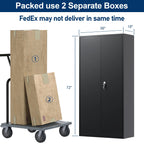 Aobabo Metal Storage Cabinet with Lock & Pegboard,Garage Storage Cabinet with 5 Adjustable Shelves,Tool Storage Cabinets for Home Office Garage,Assembly Required,Black