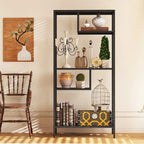 Modern Storage Shelf with 4 Compartments & Metal Legs, Freestanding Organizer,Book Shelves Display Shelves for Living Room, Bedroom, Home Office