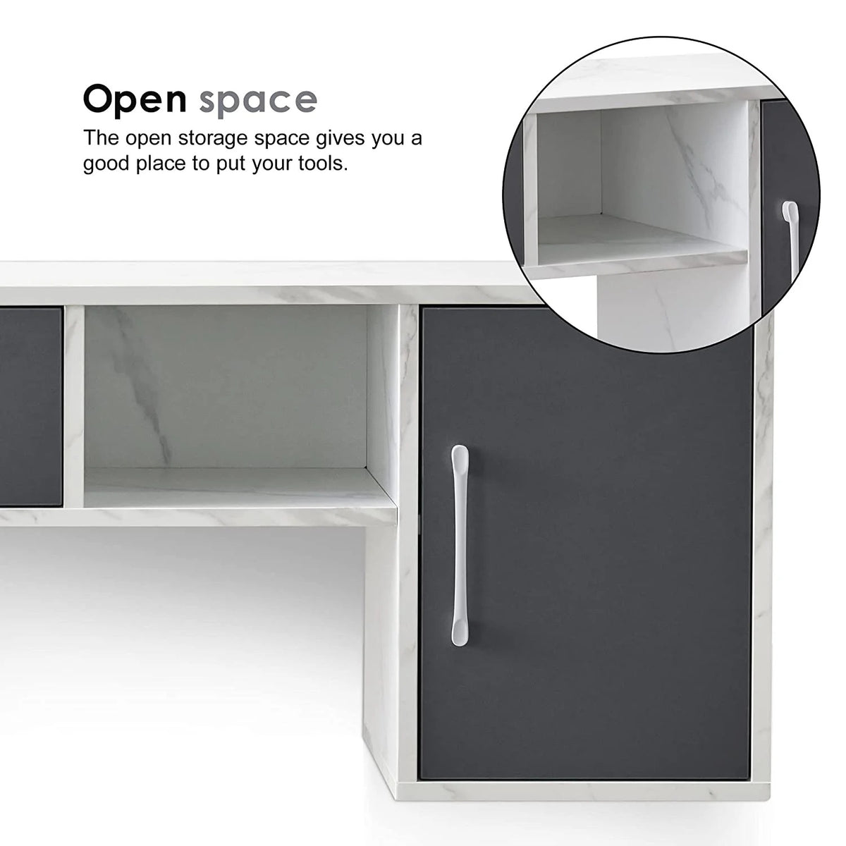 BarberPub Barber Wall Mount Station with Drawers, Beauty Multi-Functional Storage Cabinet 2530
