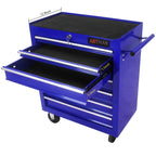 7-Drawer Metal Rolling Tool Chest with Wheels, Tool Storage Cabinet with Locking System, Toolbox with Wheels for Garage, Warehouse, Workshop, Repair Shop, Red