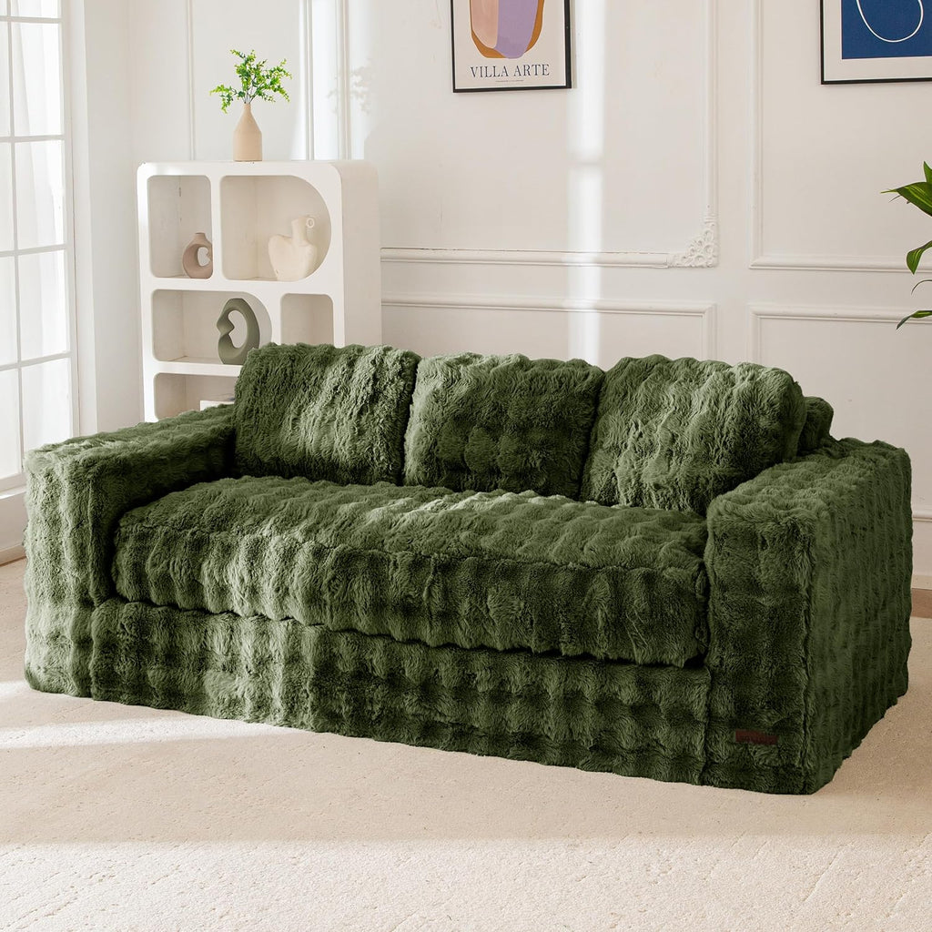 Loveseat Sofa Couch, Upholstered Bean Bag Chair Cloud Seat