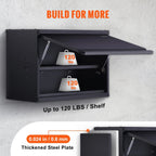 VEVOR Metal Storage Cabinet, 120lbs Load Capacity per Shelf, 20'' Tall Wall-Mounted Powder-Coating Steel Garage Cabinet with Adjustable Shelf, Press to Lock & Open Door, Perfect for Office Home