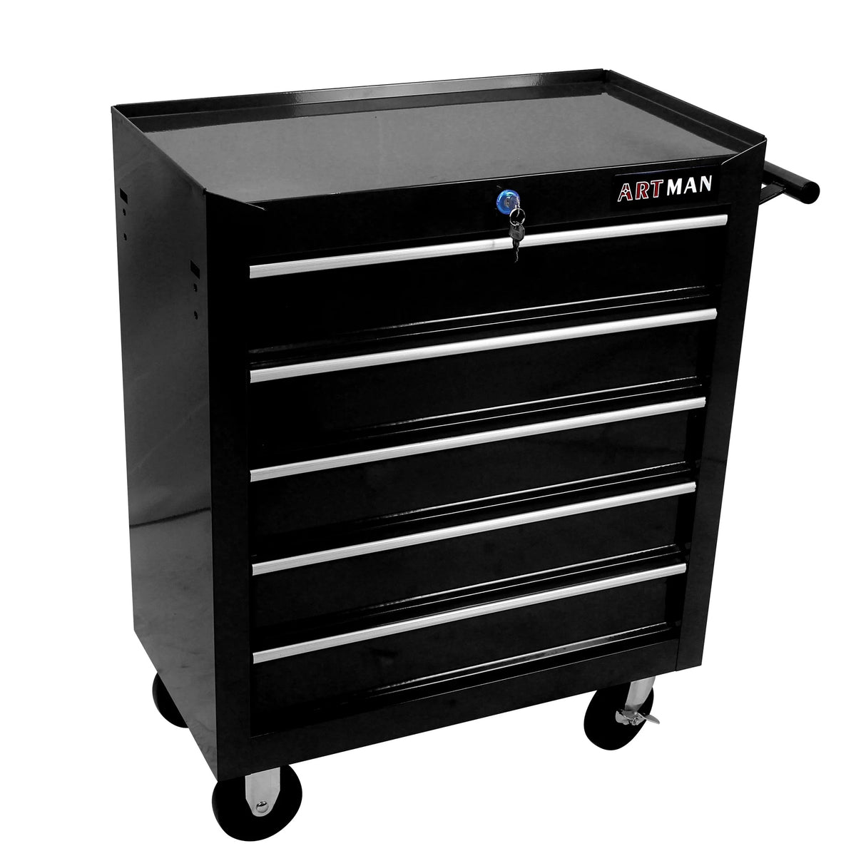 Lisonu 5-Drawer Rolling Tool Chest, Mobile Tool Storage Cabinet with Locking System & Wheels, Heavy-Duty Steel Organizer for Garage and Workshop, Green