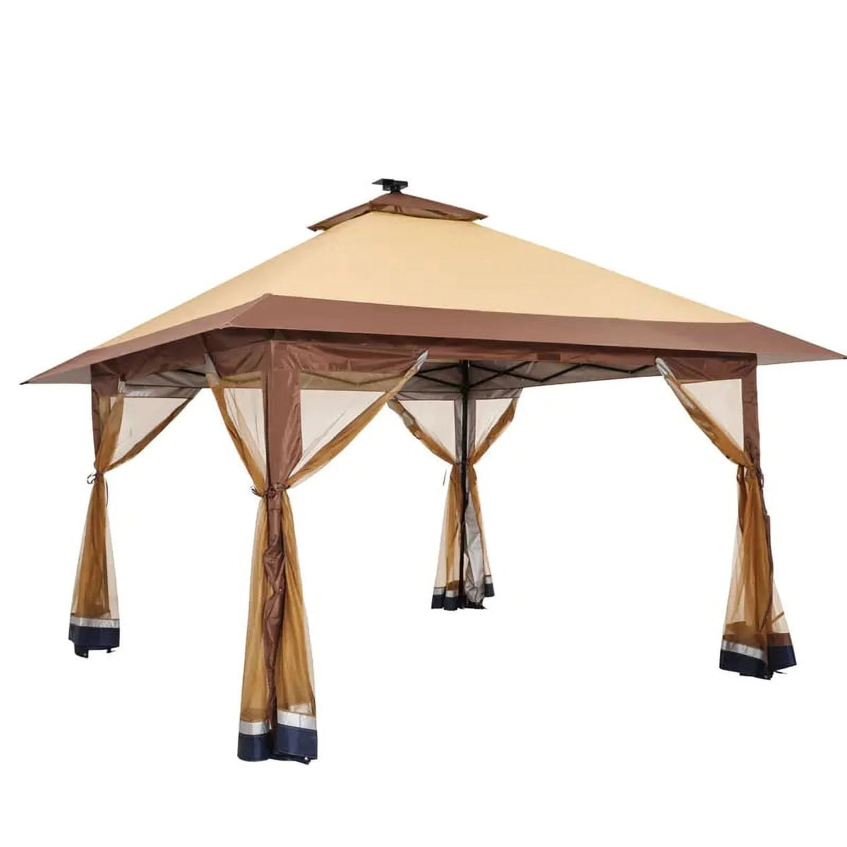 AOILE 13x13FT Pop-Up Patio Gazebo, Outdoor Canopy Tent with Mesh Walls, Double Roof & Carry Bag