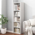 Small Narrow Corner Bookcase - 71" Tall Gap Storage Cabinet, White