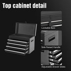 5-Drawer Rolling Tool Chest, 2 in 1 Detachable Tool Box with Lockable Wheels, Adjustable Shelf, and Liner for Garage and Workshop Storage (Yellow)