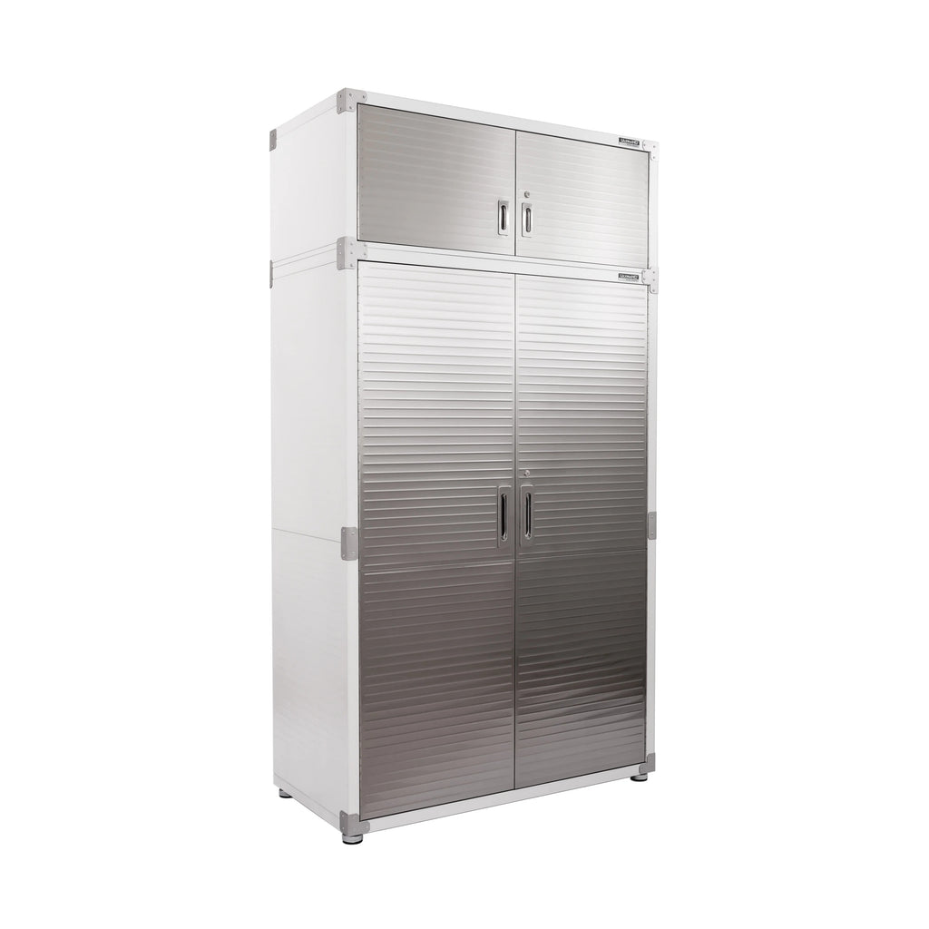 Seville Classics UltraHD Mega 2-Door Lockable Stacker Storage Cabinet, 48" W X 24" D X 18.5" H, Graphite