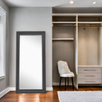 Tall Full Length Mirror, Oversized Rectangle Full Body Wall Mounted Mirror with Smooth Faux Wood Frame