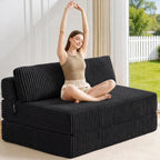 Folding Sofa Bed Convertible 4 in 1 Sleeper Chair Gray Single