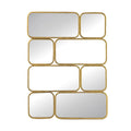 32 Inch Luxury Wall Decor Mirror, 8 Gold Finish Curved Metal Frames