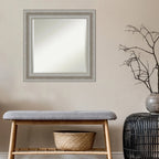 Beveled Bathroom Wall Mirror, Silver Frame Decorative Vanity Mirror for Bathroom, Bedroom and Entryway