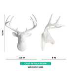 White Deer Head Wall Decor, Modern Decorative Animal Head Sculpture for Living Room, Bedroom and Home Decoration
