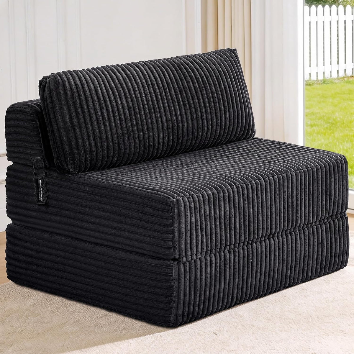 Folding Sofa Bed Convertible 4 in 1 Sleeper Chair Gray Single