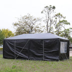 Fithood 10'x20' Outdoor Party Tent with 6 Removable Sidewalls, Waterproof Canopy Patio Wedding Gazebo, Black