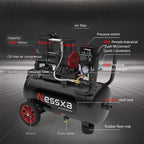 14-Gallon ultra-quiet air compressor 70dB, 2HP horsepower, 8.75CFM flow, maximum 116PSI pressure, oil-free design, 110V voltage, suitable for car repair, painting, and carpentry nailing operations