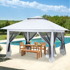 AVAWING 12x12 ft Outdoor Pop-up Canopy Party Tent Easy Setup Patio Wedding Tent, Khaki