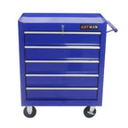 5-Drawer Rolling Tool Chest on Wheels, 24-inch Tool Storage Cabinet with Locking System for Garage Workshop Warehouse Repair Shop, Red