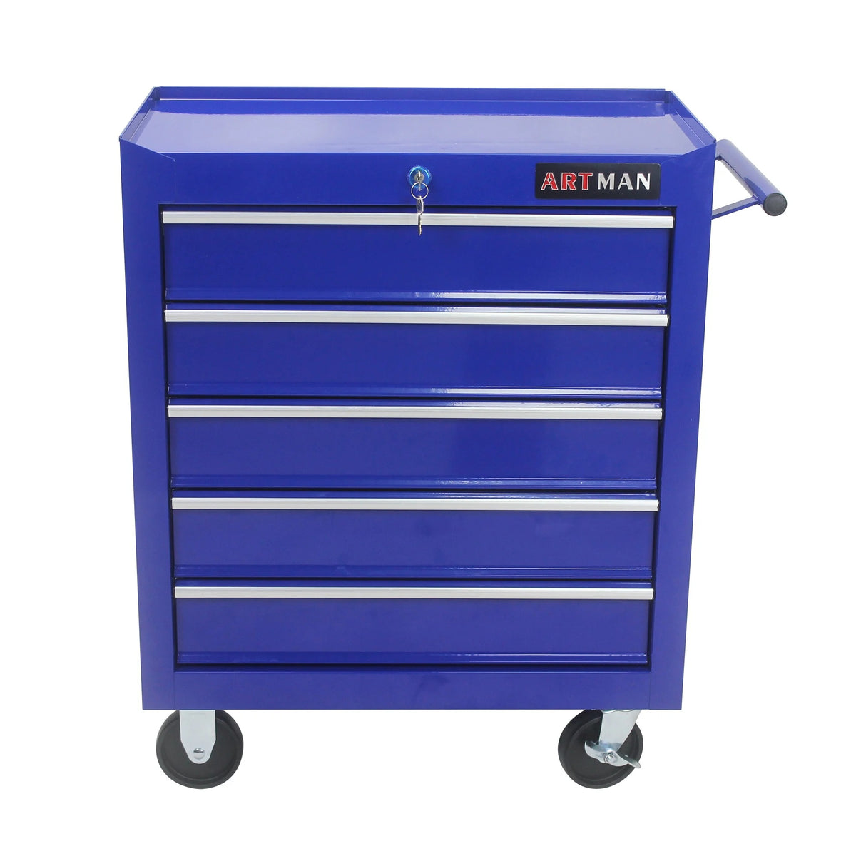 5-Drawer Rolling Tool Chest on Wheels, 24-inch Tool Storage Cabinet with Locking System for Garage Workshop Warehouse Repair Shop, Red