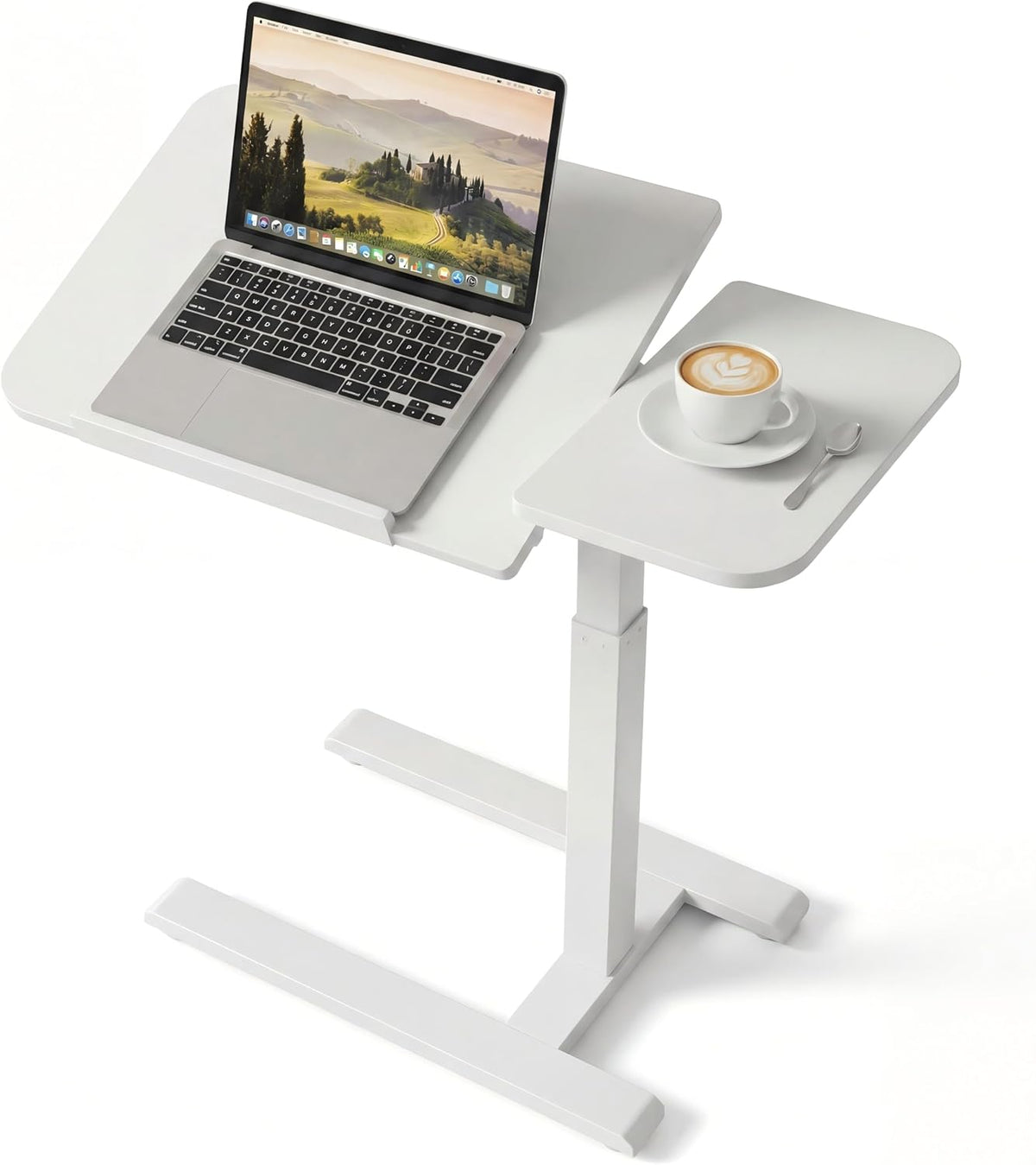 28" Overbed Table with Wheels,Dual-Tiltable Hospital Medical Over Bed Table