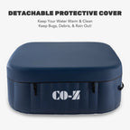 CO-Z 5x5ft PVC Square Inflatable Spa Tub & 120 Massaging Jets for Patio & More for 4-person Blue