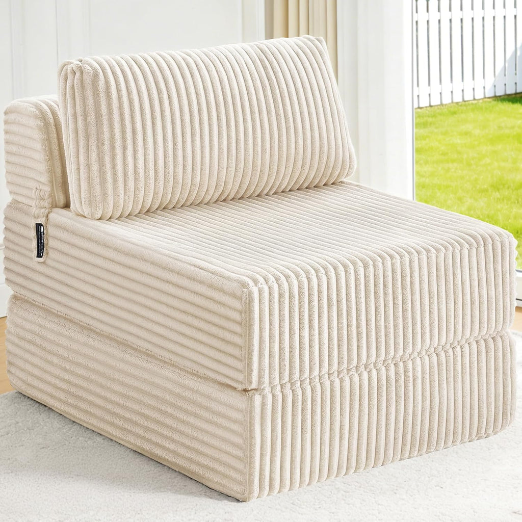 Folding Sofa Bed Convertible 4 in 1 Sleeper Chair Gray Single