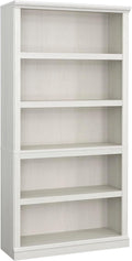 5-Shelf Split Bookcase / Bookshelf, Oiled Oak Finish