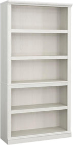 5-Shelf Split Bookcase / Bookshelf, Oiled Oak Finish