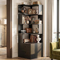 Corner Book Shelf, 6-Shelf L Shaped Corner Bookshelf with Baffle