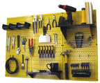 4ft Metal Pegboard Standard Tool Storage Kit - Yellow Toolboard & Black Accessories