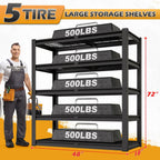 TrumanPick Storage Shelves 2500LBS Metal Wire Shelving Units Garage Storage Rack 48"W x 18"D x 72"H Heavy Duty Adjustable Industrial Shelving