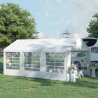 Topcobe 10' x 20' Heavy Duty Party Tent & Carport with Removable Sidewalls and Double Doors, Large Canopy Tent, Sun Shade Shelter, Outdoor Patio Canopy for Garden Backyard Parties, BBQ, White