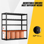 Alvantor 5-Tier Heavy Duty Storage Shelves Unit, 3000LBS Capacity Metal Shelving Rack,Black