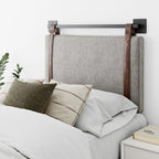 Wall Mount Upholstered Headboard with Metal Rail - Modern Bedroom Headboard