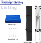 Canopy Tent, 10X10 FT Pop Up Canopy Outdoor Instant Tent Slant Legs with Carrying Bag, Portable Gazebo Shelter for Patio Deck Garden and Beach - 8X8 FT Canopy Cover (Dark Blue)