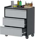 Metal Storage Cabinet with Wheels, Rolling Tool Cabinet, Garage Storage Cabinet with 3 Drawer for Tools