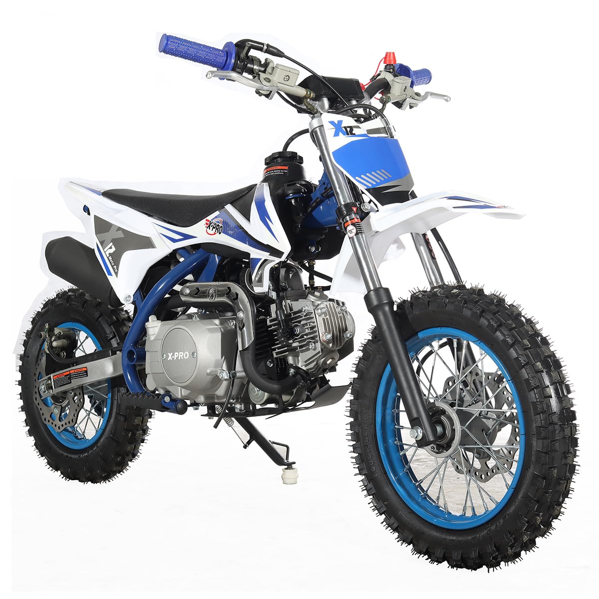 110cc Dirt Bike, Gas Powered Pit Bike with Automatic Transmission, Electric Start, 12"/10" Tires, Off-Road Dirt Bike for Youth(Blue)