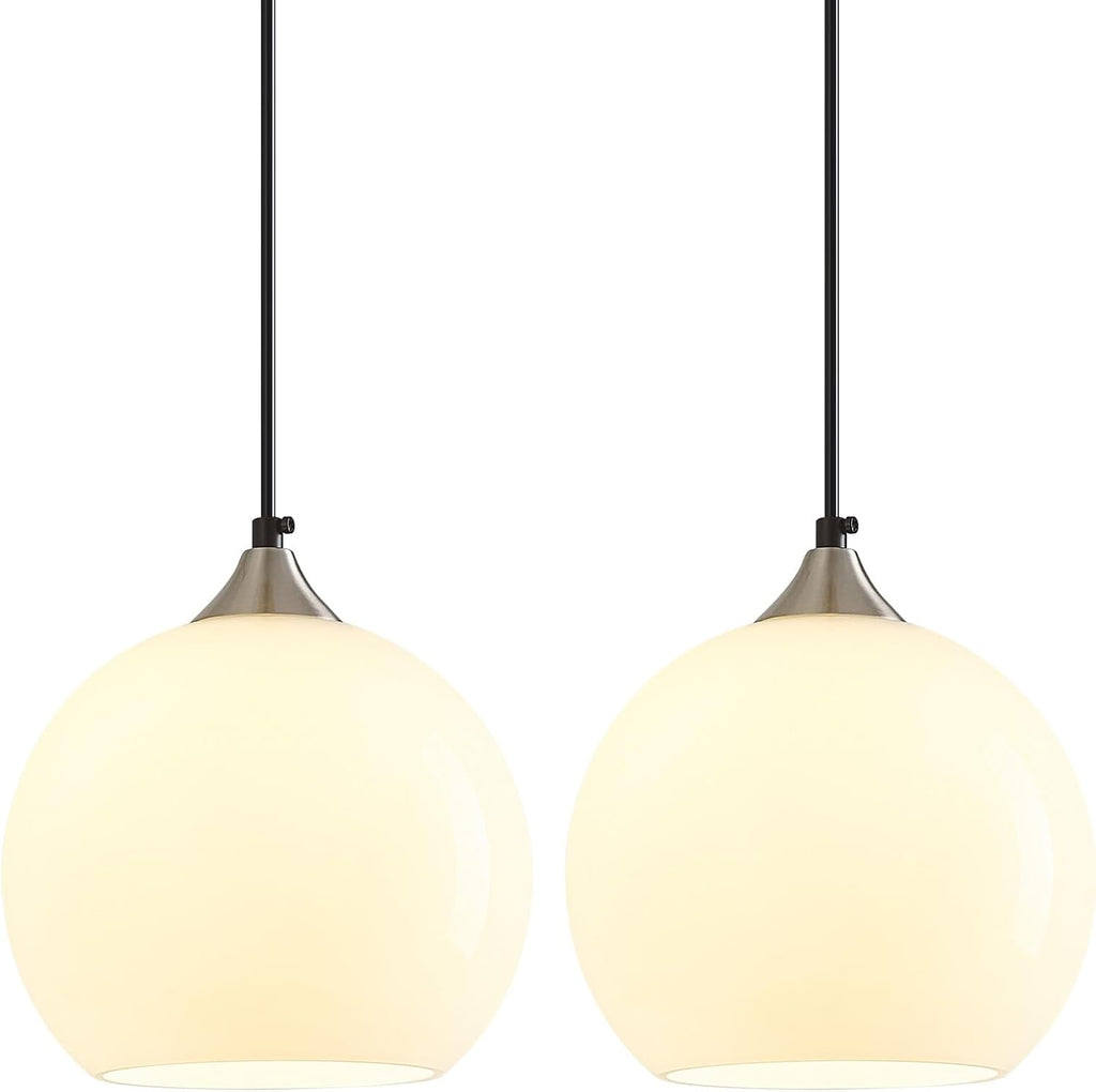 Amber Pendant Lights Kitchen Island 3 Pack, 5.9 in Seeded Glass Globe