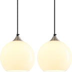 Amber Pendant Lights Kitchen Island 3 Pack, 5.9 in Seeded Glass Globe