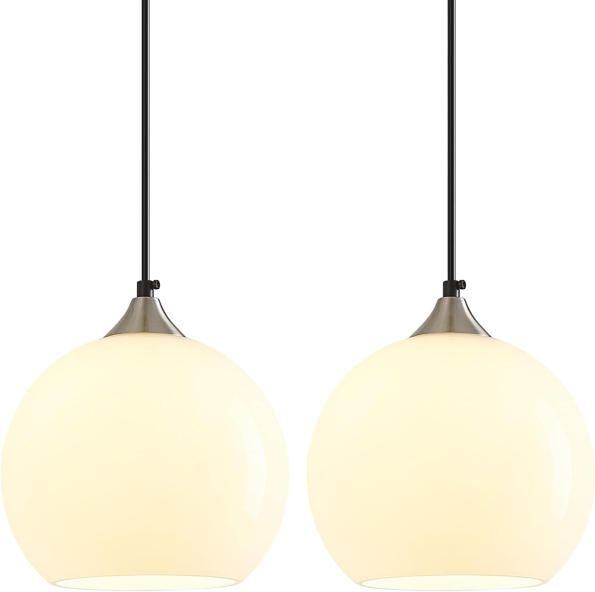 Amber Pendant Lights Kitchen Island 3 Pack, 5.9 in Seeded Glass Globe