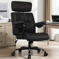 Executive Office Chair Ergonomic, Leather Desk Chair, Comfy High Back, Black