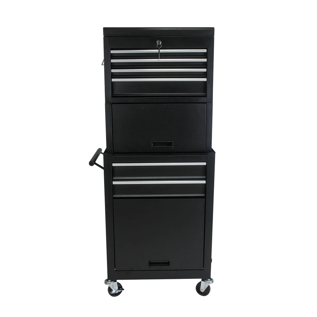 NIGSQJB 3-In-1 Tool Chest on Wheels with 6 Drawers, 52"H Tool Storage Cabinet with Auto Locking System,Detachable Top,Tool Box Organizer for Garage,Workshop,Repair Shop,DIY, Red