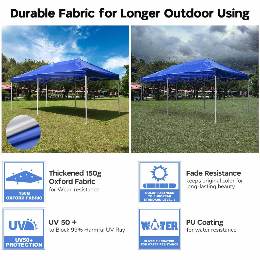 InstaHibit 10x20Ft Replacement Pop up Canopy Top Sunshade Cover Outdoor Patio