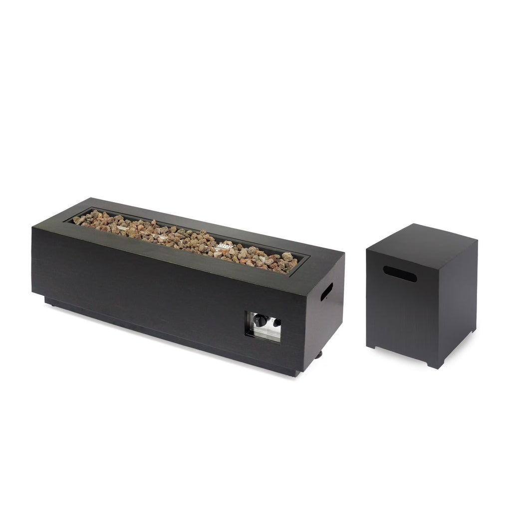 Christopher Knight Home Wellington Outdoor Iron 50000 BTU Fire Pit by  Concrete Finish