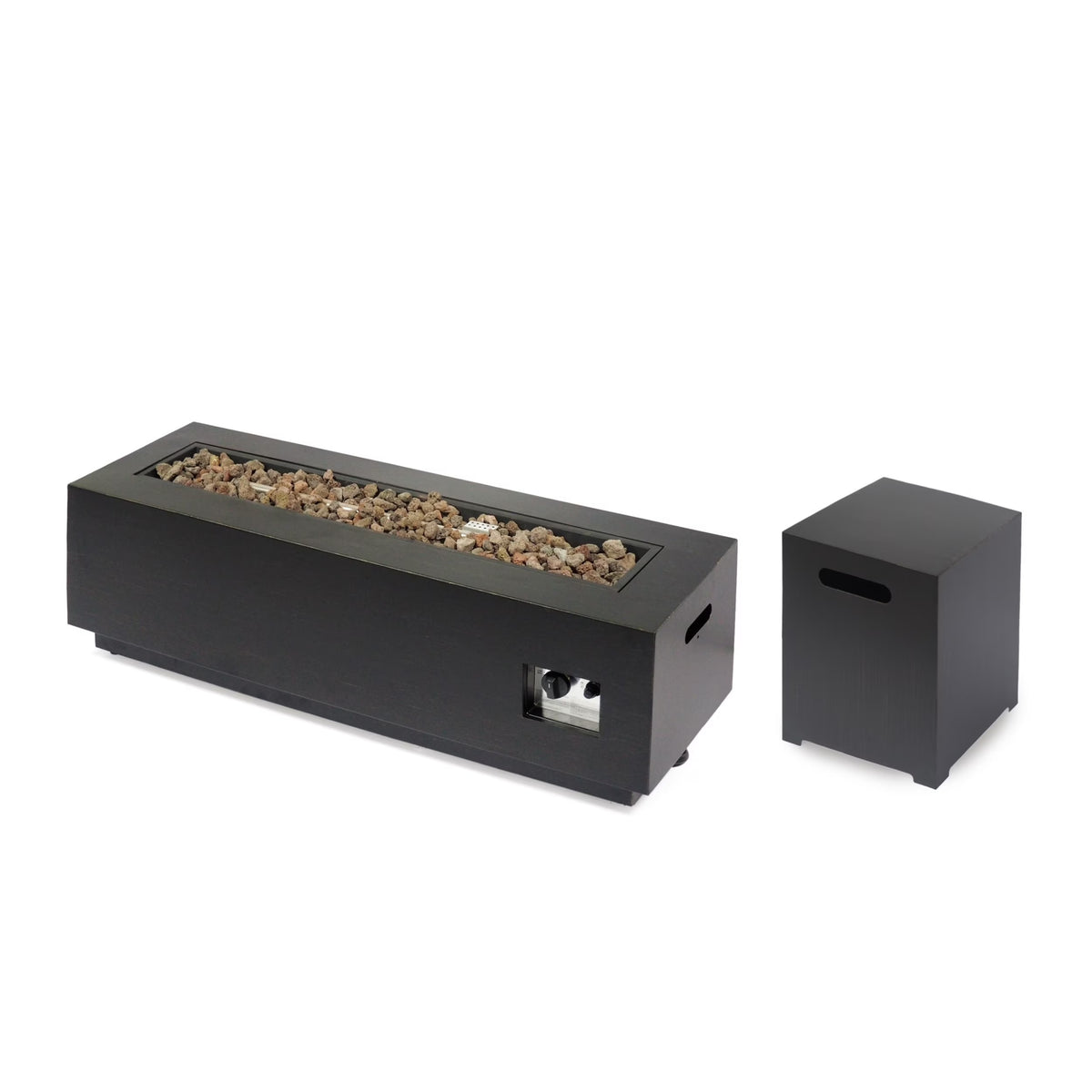 Christopher Knight Home Wellington Outdoor Iron 50000 BTU Fire Pit by  Concrete Finish